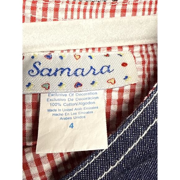 SAMARA Girls Denim Jumper dress Vintage 80’s y2k Size 4 - Picture 4 of 12
